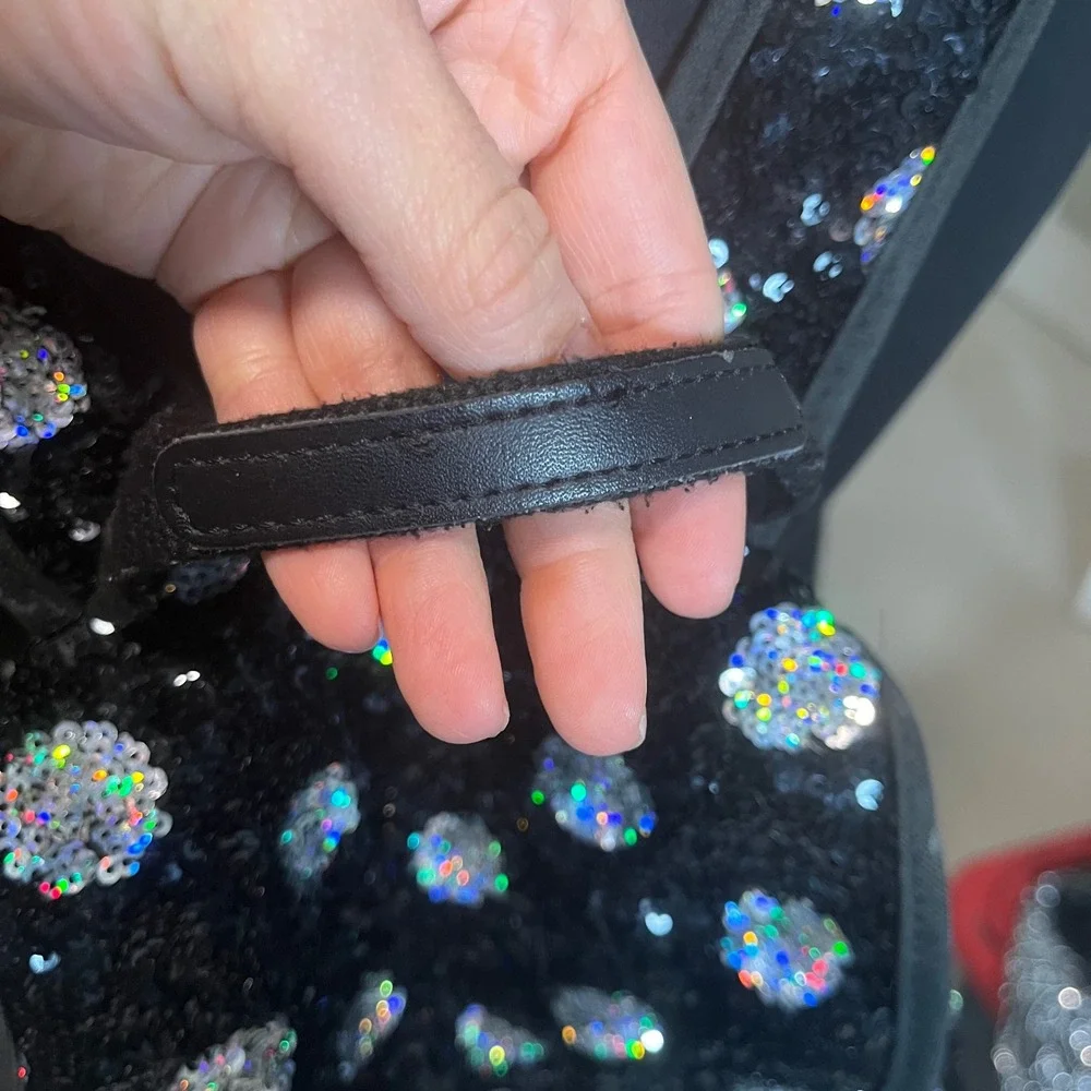 Victoria's‎ Secret PINK Sequin Polka Dot Festival Backpack Black Silver Sparkle